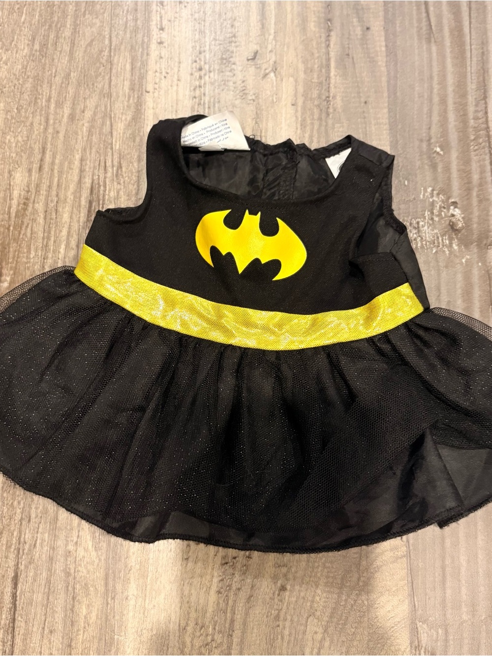 Build A Bear Batman Dress Black Yellow Superhero Glitter Tulle Ruffle Clothes